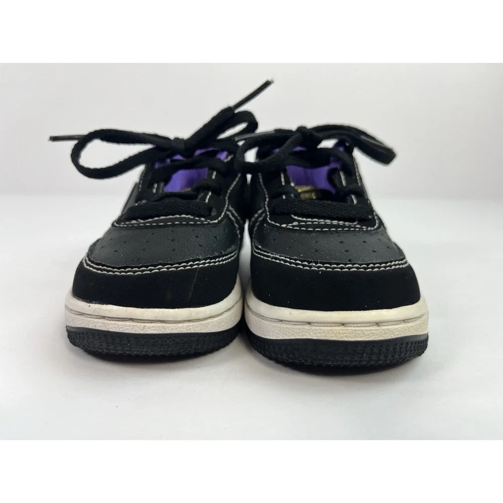 Nike Air Force 1 LV8 'Cracked Black White' Toddler Size 7C Shoes DQ0550-001